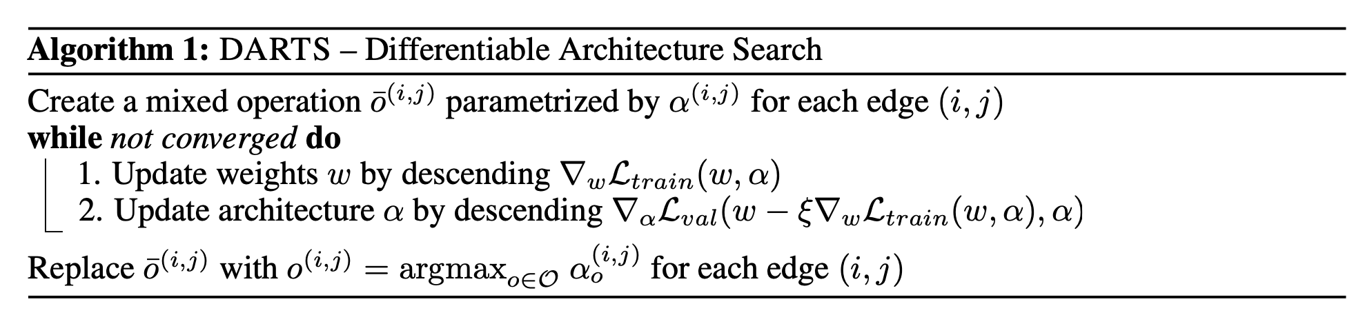 DARTS algorithm